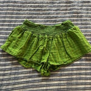 Urban Outfitters Kimchi Blue High Waist Green Plaid Shorts